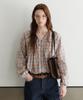 URAGO Check Frill Pintuck Blouse_2Colors