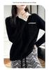 Women's Loose Wool V-Neck Color Block Pullover Sweater - Autumn/Winter Warm Lazy Style