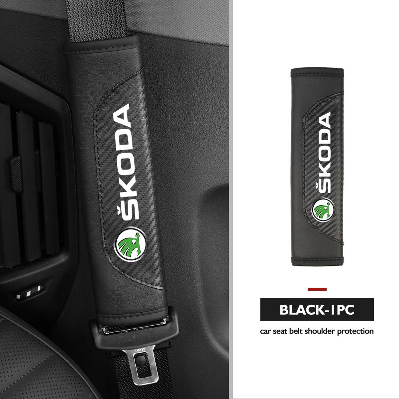 AAABS1 Seat Belt Cover Car Styling Cotton Safety Shoulder Protector Auto Accessories For Skoda Kamiq Karoq Octavia 2 3 Rapid Scala Kami