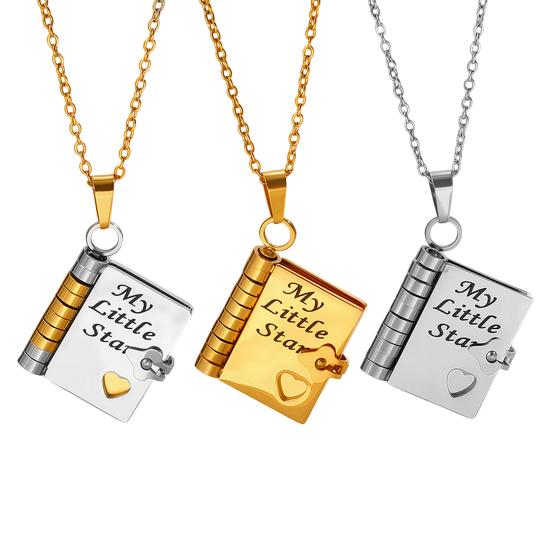 Náhrdelník s přívěskem knihy Můj malý hvězdičko Knižní náhrdelník Mini kniha se 6 stranami Náhrdelník Šperky lásky Dárek k narozeninám k promoci pro dceru