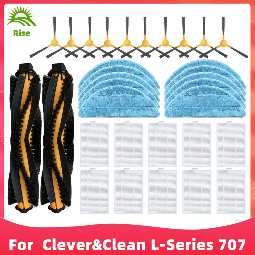 Fit For Clever and Clean L-Series 707 Robot Vacuums Roller Side Brush Hepa Filter Mop Cloths Spare Part Accessory Replacement