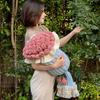 Rose Bouquet Pillow 2-in-1 Decorative Knitted Throw Pillow Blanket Machine Washable Bouquet Cushion for Couch