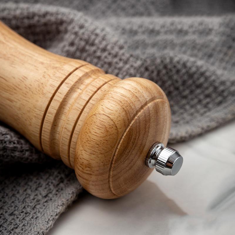 6-tums manuell pepparkvarn gummiträ akryl keramisk kärna nymalen peppar kryddblandare malflaska