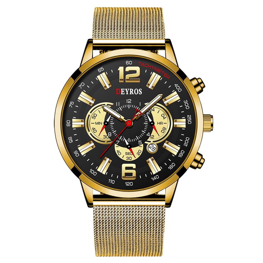 Men'S Watch Fashion Student Calendar Luminous Quartz Movement Watch