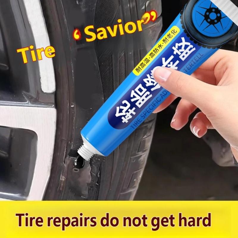 2Pc Professional Tire Patches Glues Rubber Sealant for Auto Bike Tubes with High Temperature Resistance Easy Application