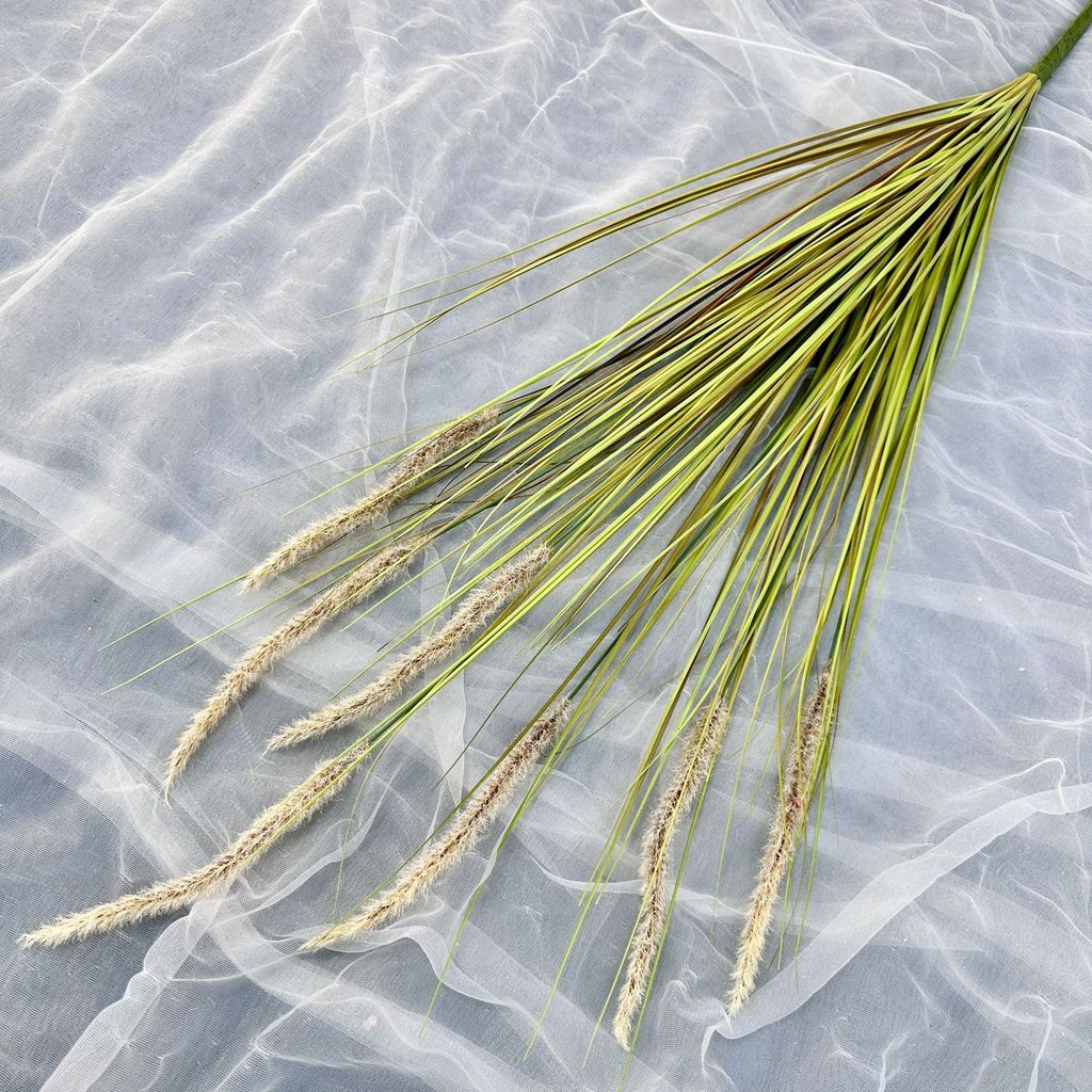 Artificial Green Plant 7head Dogtail Grass For Home Garden Decor And Event Photography