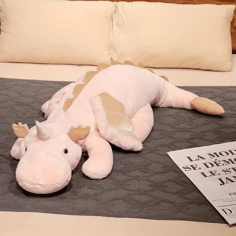 70-150CM Little Flying Dragon Plush Toys Giant White Dinosaur Stuffed Animal Toy Soft Bedroom Sleep Pillow Cushion