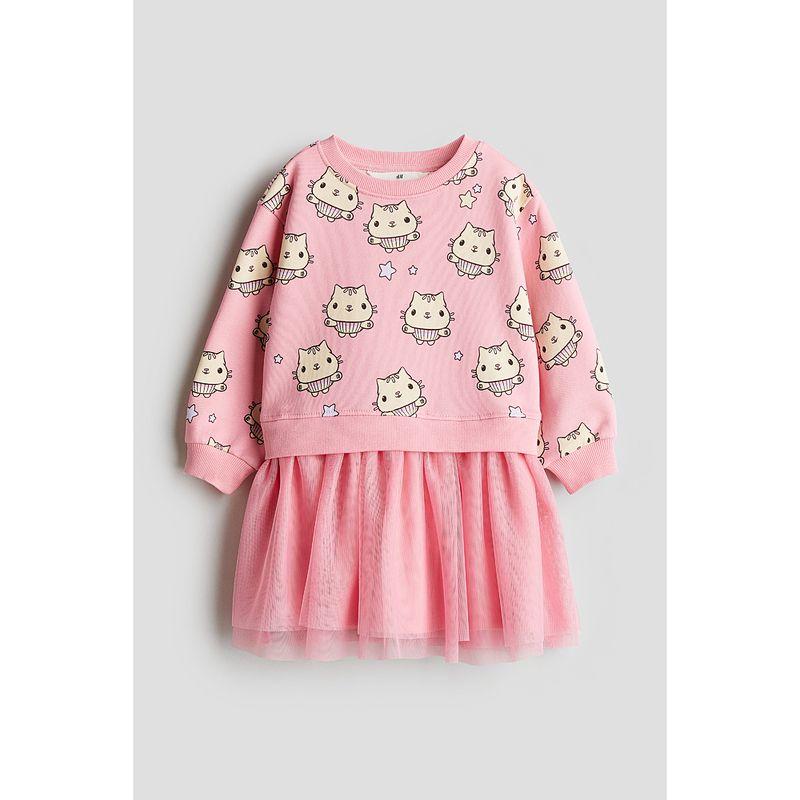 

[Серия Sanrio] HM Детская одежда Платье для девочки Летний принт Тюль Толстовка Платье принцессы 1247228