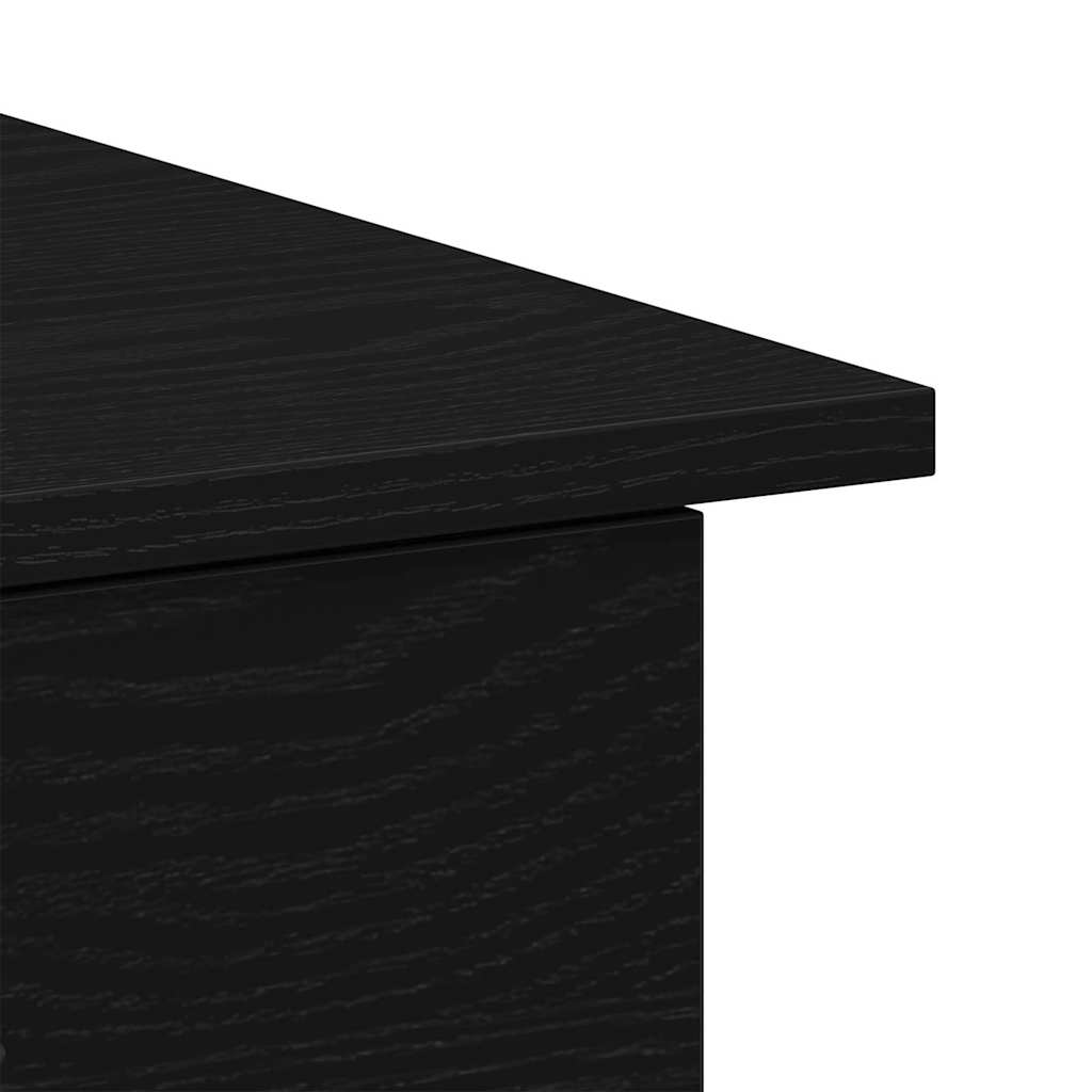Desk with Storage Black Oak Effect 100 x 50 x 76 cm