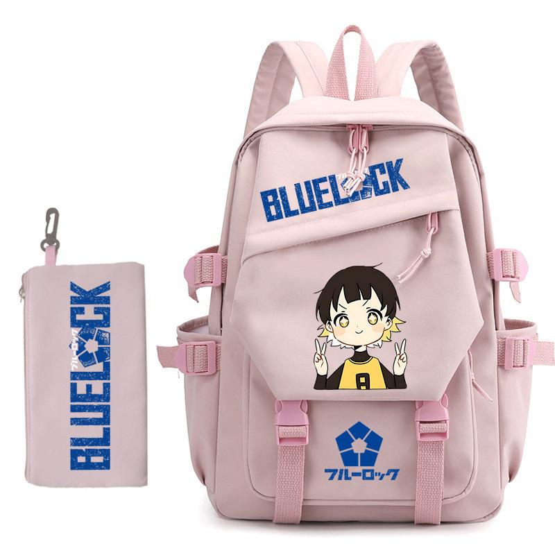 3 Piece School Backpack Set for Students Large Capacity Oxford Cloth Schoolbag with Shoulder Strap and Pencil Case