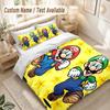 Super Mario Bedding Set, 1 Duvet Cover & 2 Pillowcases Soft Comfortable Bedroom Home Textile Decor