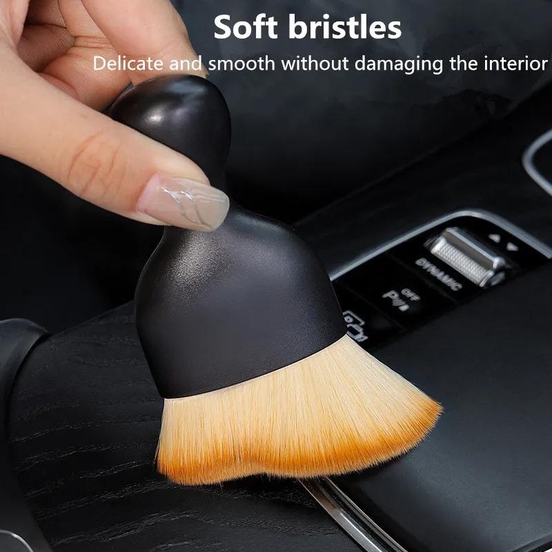 Bilinteriörrengöringsborste Balsam Luftutblås Mjuk Päls Rengöringsborstar med Skal Sprickor Dammborttagning Detaljeringsborste Verktyg