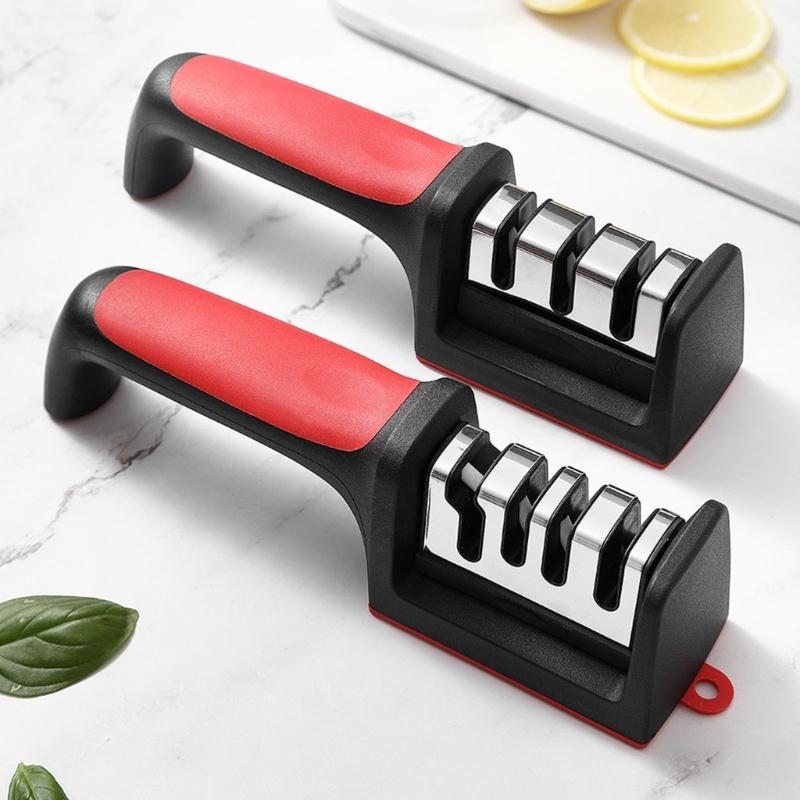 Practical Kitchen Blade Sharpener Tool Ergonomic Handle Nonslip Feet Ceramic Steel Construction For Fast Brims Restorations