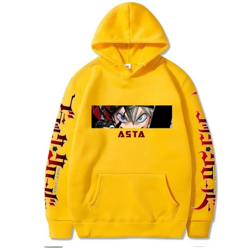 Japan Asta Anime Graphic Printed Hoodies Vintage Oversized Hooded Sweatshirt Long Sleeves Soft Cotton Hoodie Men Women Clothes