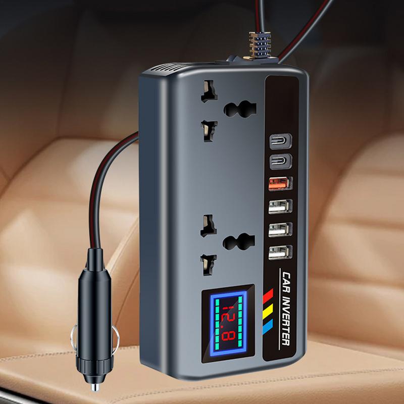 12V/24V To 220V Car Converter for Plug Outlet Car Inverter Outlet Fast Charging Ports Portable Automotive Charger Inverter 3 USB