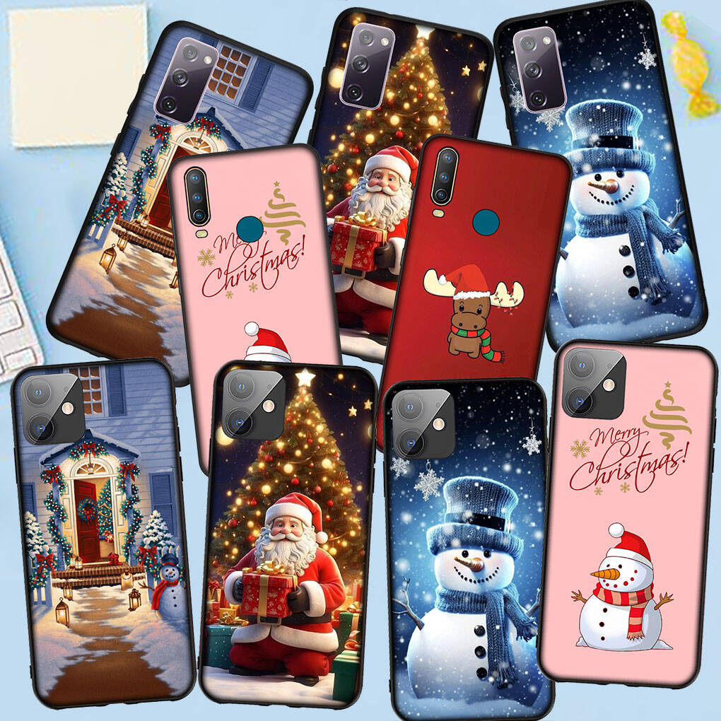 Case for iPhone 17 16 15 Xiaomi Poco F8 F7 X7 X6 M8 C85 C75 C71 Redmi Note 14 13 12 11 Pro Max A3 A4 14C 13C 15C Santa Claus Gift Merry Christmas Deer