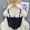 Bowknot Lace Corset Ruffle Suspender Vest Spicy Girl Style Lace Flower Camisole  Ladies