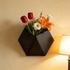 Black Geometric Wall-Mounted Planter Pot Decorative Hanging Vase for Flowers Succulents Living Room/Kitchen Macetas Decorativas