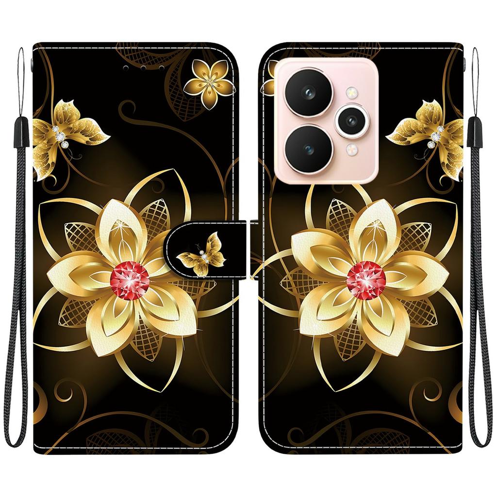 For Realme 15 Pro 5G/15 5G Case Pattern Printing Leather Wallet Phone Cover with Lanyard