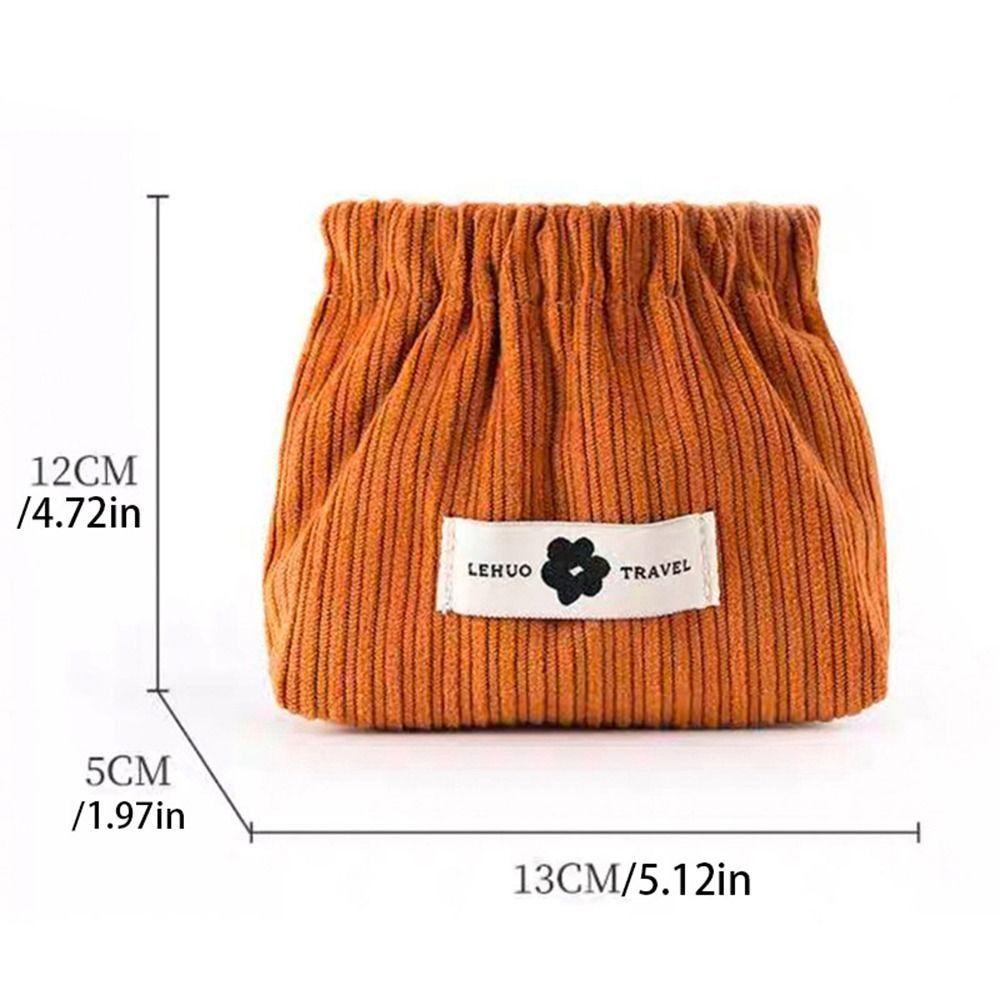 Corduroy Mini Cosmetic Bag Makeup Bag Leaf Spring Bag Portable Lipstick Storage Bag  Travel