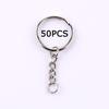 WTEMPO 100PCS Round Ring Stainless Steel Keychains Bags Keys Pendant Keychains Beads & Jewelry Making Keychains Set