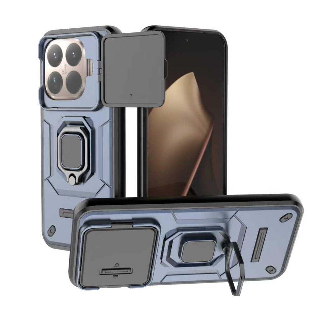 Rugged Duty Armor Slide Lens Protect Ring Stand Cover For Xiaomi 15T Pro 14T Pro POCO C85 C75 F7 Ultra Pro X7 M7 5G Phone Case