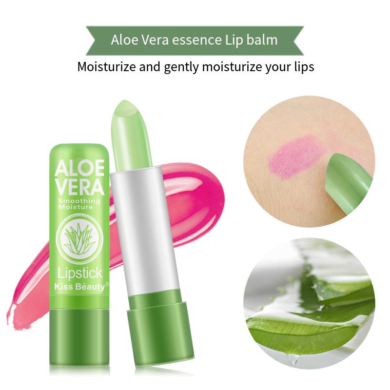 

Kissbeauty Aloe Vera Lipstick Color Changing Lip Repair Бальзам для губ Увлажняет, водостойкая, устойчивая к сухости и трещинам губная помада
