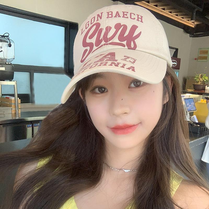 New American Print Letter Baseball Hat Men and Women Retro Wide Brim Sun Protection Hip Hop Casual Baseball Cap