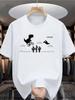 Pixel Dinosaur T Shirt Unisex Unisex Vintage Game Scene Minimal Print Short Sleeve Cotton Street Tops