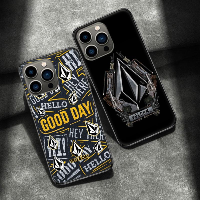 Volcom Logo Phone Case For Apple Iphone 16 15 Plus 13 12 Mini 16E 11 14 Pro Max X XS XR 8 7 SE 2020 Cover Shell Coque Silicone T