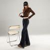 American retro micro-flared jeans women's spring new high-waisted and thin loose horseshoe pants without legs