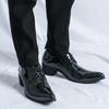 2024 Spring Man Original Handmade High-heeled Pointed Lace Up Shoe Luxury  Wedding Party Golden Party Leather Loafers Shoes