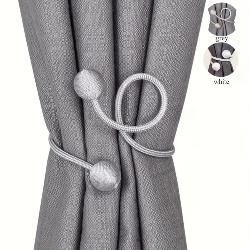 2pcsTwist Twist Balls Curtain Clips,Curtain Binding RopeAccessories, No Punching Creative Rope Hanging Ball, Modern Simple