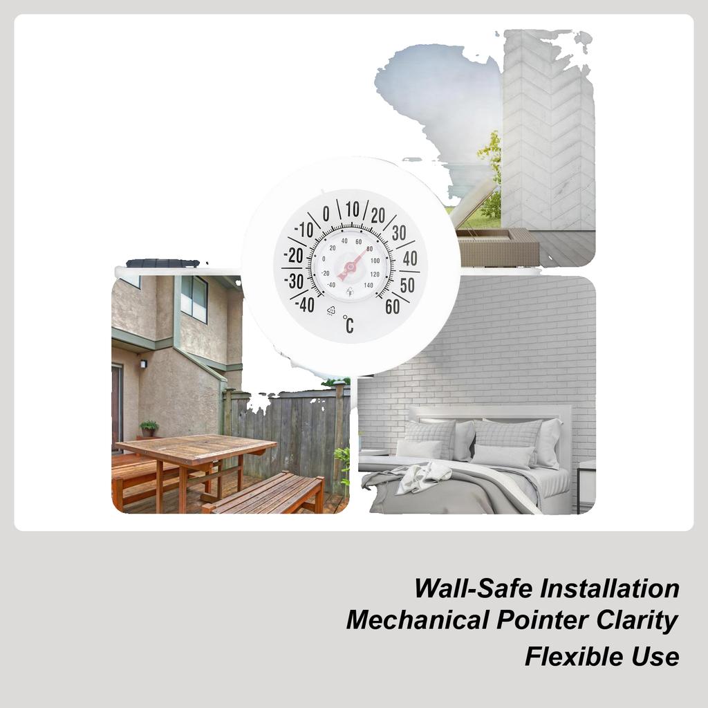 Innen-Außen-Thermometer Saugnapf Genau Wasserdicht Außen-Temperaturmesser Raumthermometer Für Zuhause Wohnheim Innenfenster
