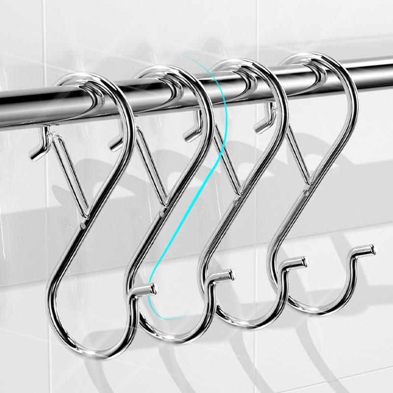 10pcs Heavy Duty Metal S Hooks with Safety Buckle S Hanging Hook for Plants Jeans Pots Bags Clothes Towel Organizer Accessorie