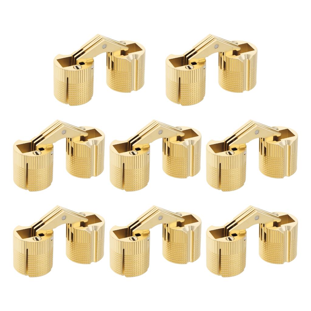 8 Pcs 18 Mm Brass Hidden Barrel Hinges - Invisible Concealed Furniture Hinges for DIY Jewelry Box, Cabinets & Secret Doors