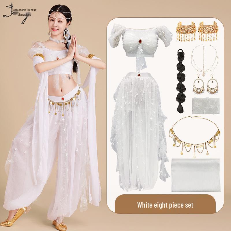 Prinzessin Jasmin Exotisches Indisches Bauchtanzkostüm - Damen Dunhuang Apsara & Westliche Regionen Stile
