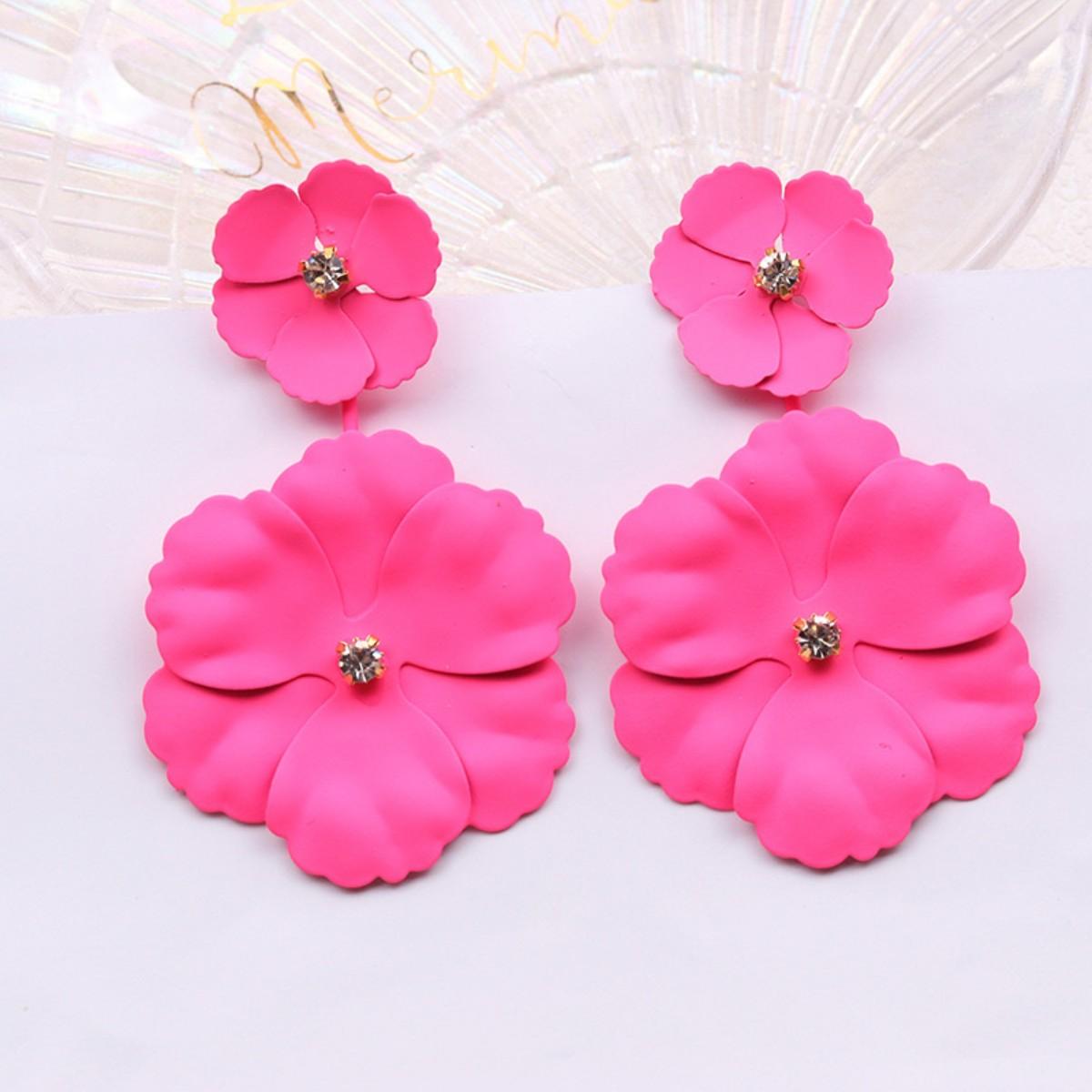 

SIMJOO серьги цвета розового золота, модные винтажные серьги с амарантовым хрустальным шаром, милые женские серьги розы красного