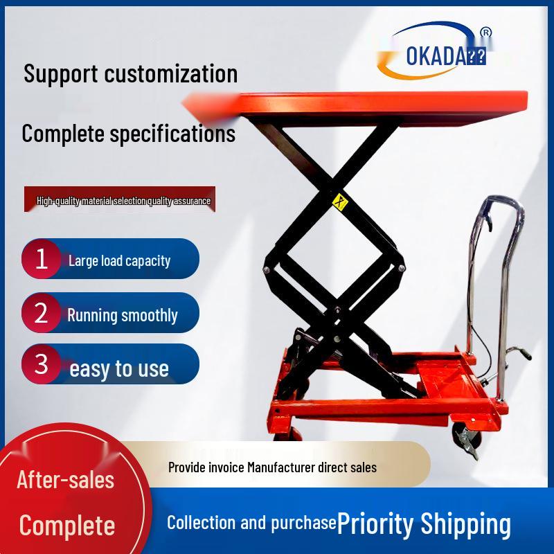 Mobile Hydraulic Lift Cart - Electric Flatbed & Manual Trolley
