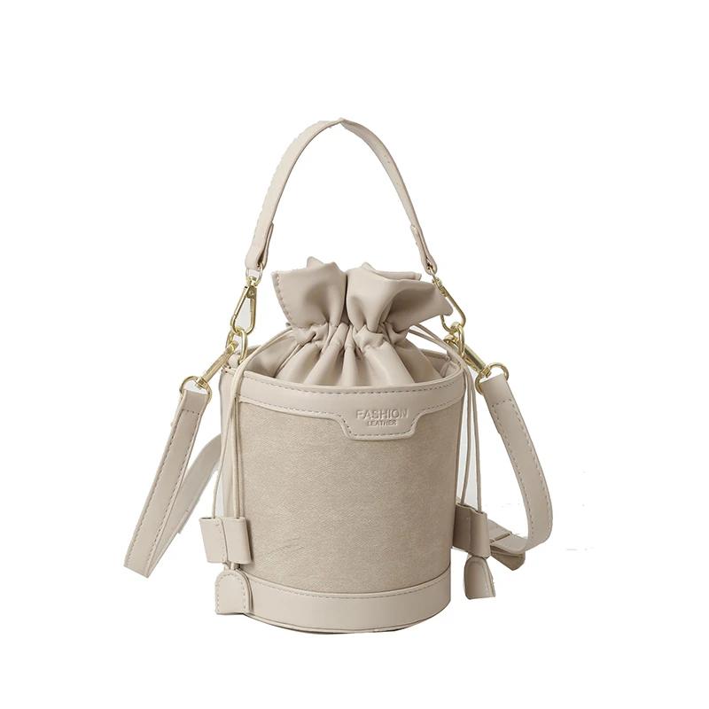Šicí nitě Trend Crossbody tašky Kbelík Módní Vysoce kvalitní tašky přes rameno pro ženy se stahovací šňůrkou Dámské kabelky