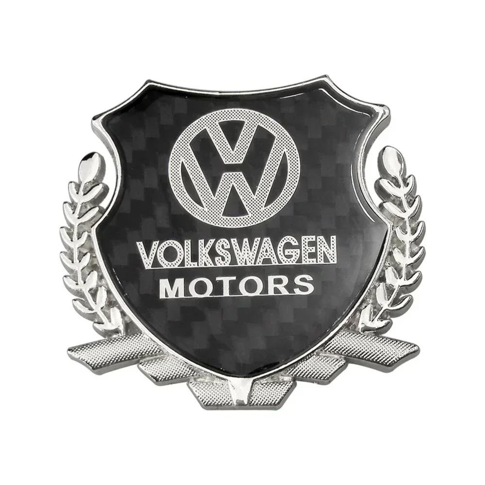 

2025 Hot Carbon Fiber Alloy Car Fender Side Emblem Window Badge Sticker for Volkswagen Touareg Jetta Scirocco Tiguan Golf Passat