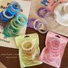 6Pcs Candy Color Hair Rope Girl Summer Telephone Wire Elastic Hair Band Frosted Spiral Cord Rubber Hair Tie Stretch Headband