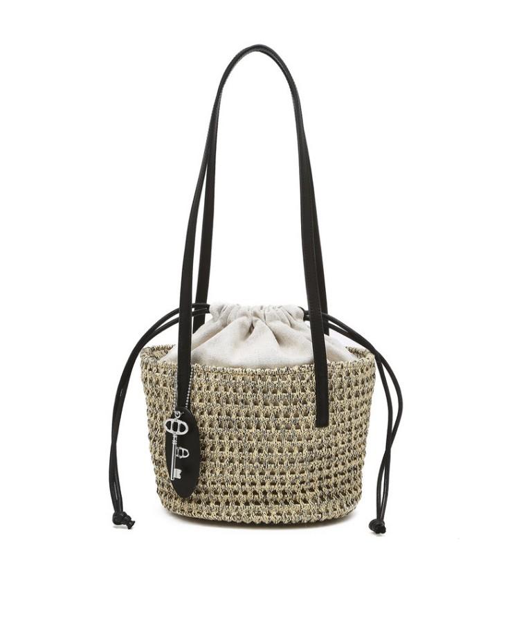 Athe Vanessabruno Mixed Color Raffia Shoulder Bag S Aaba6F804Bk