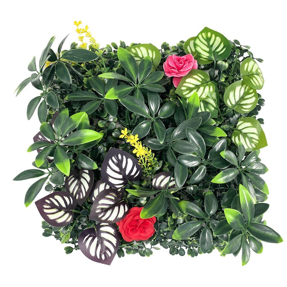 DIY Artificial Plant Wall Panel Sunflower Artificial Fern Grass  Background Wall Decoration