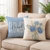 Linen Hydrangea Cushion Cover Flower Printed Cushion Case Pillowslip Throw Pillow Cover  Bedroom