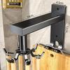 Wall-Mounted Rotating Hook & Storage Rack for Kitchen Utensils - Punch-Free Installation