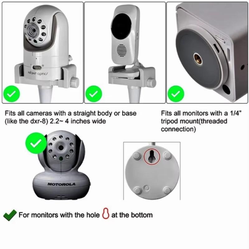 Universal Baby Monitor Bed Bracket Multifunction Camera Holder 1/4 Screw Flexible Clip Hose Holeless Mounting CCTV Phone Stand