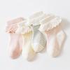 Autumn Winter Lace Princess Children Stripe Socks Newborn Mid Length Socks Cotton Cute Girls Baby Clothes Accessories 0-3 Years Old