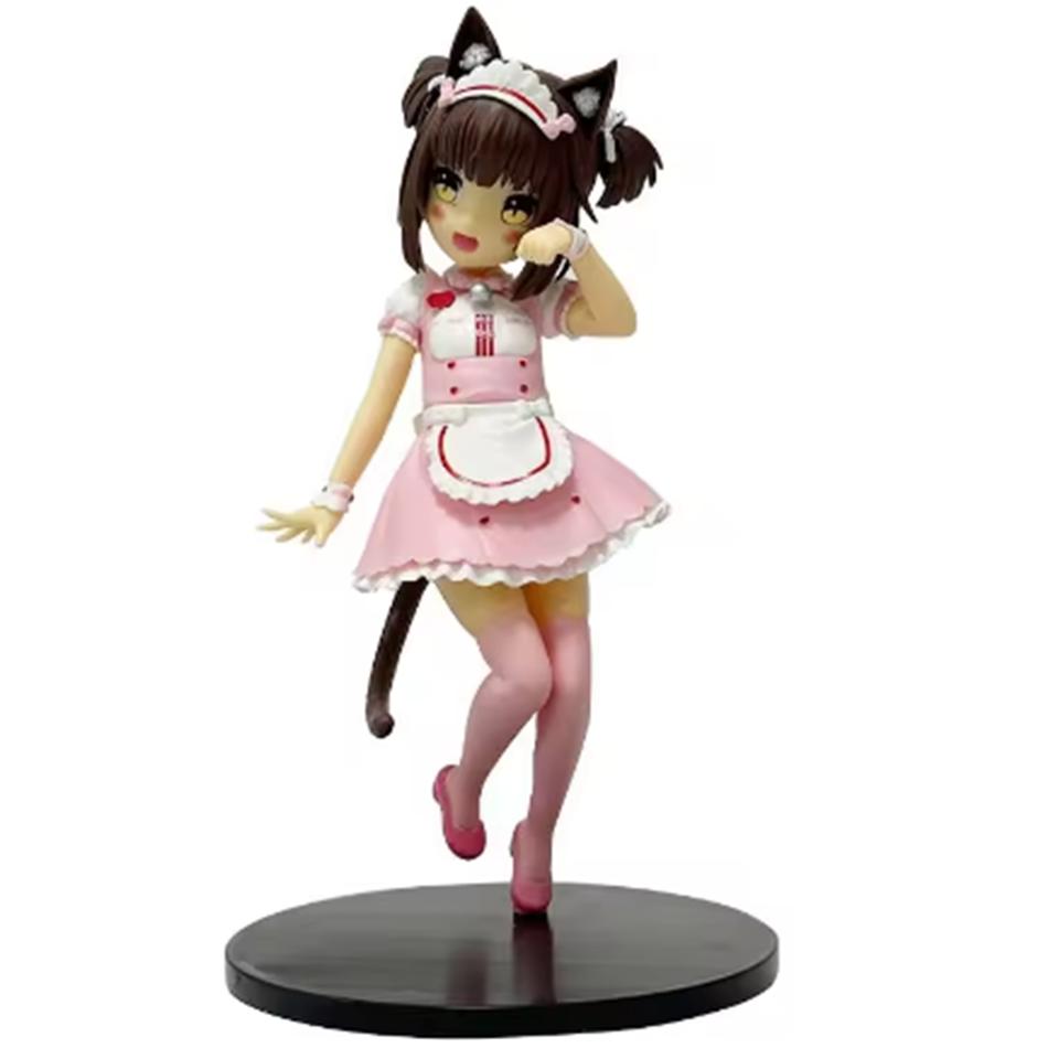 18cm nekopara anime figure kawaii girl chocolate cute action figure maid vanilla figurine pvc collection model doll toys gift