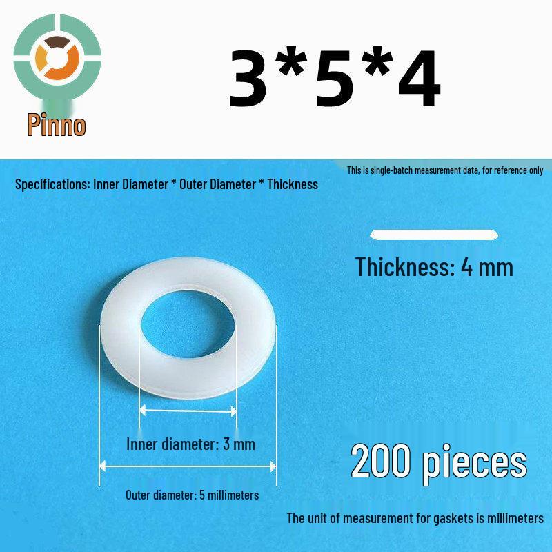 Thickened Nylon Plastic Flat Washer: Hard Plastic Gasket M2-M16